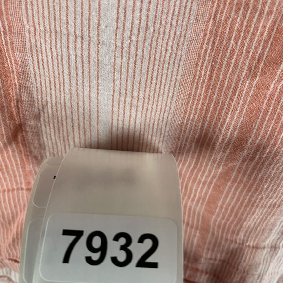 Gap Blouse Womens Medium Pink Striped 100% Cotton Hidden Button Cap‎ Sleeve 7932 - Picture 8 of 8